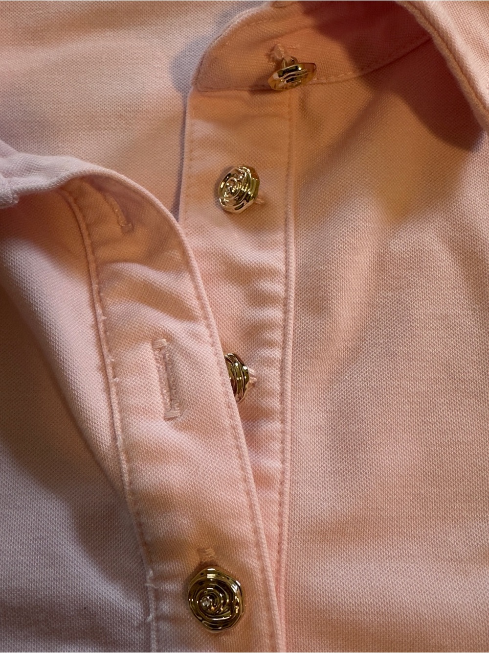 Karl Lagerfeld Paris Pink Floral Embroidered Polo Top Shirt Size M - Picture 6 of 10